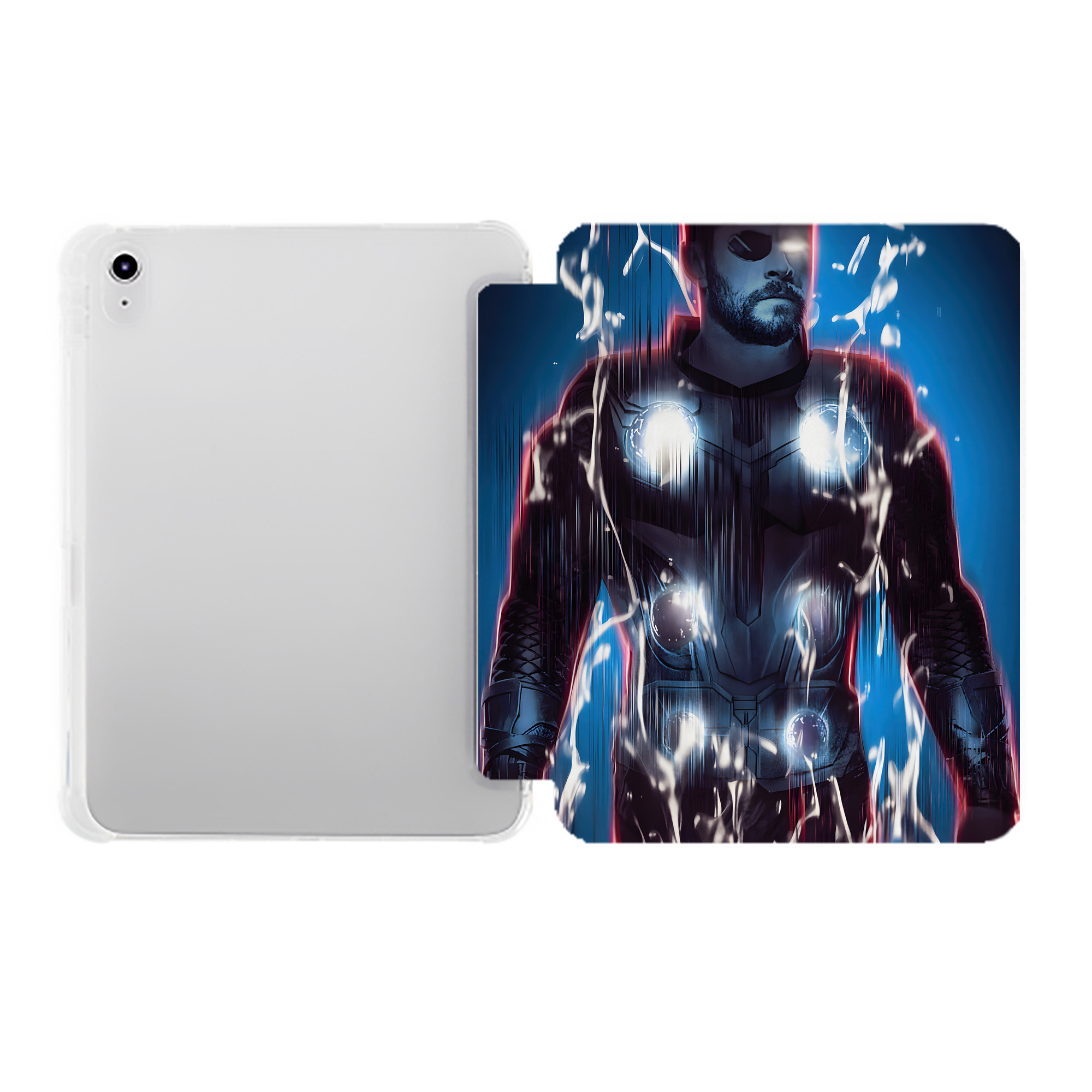 （画像用） アベンジャーズ The Avengers IPad ケース ペン収納付き 三つ折りスタンド PUレザー×シリコン 対応機種9.5/10.5/10.9インチ